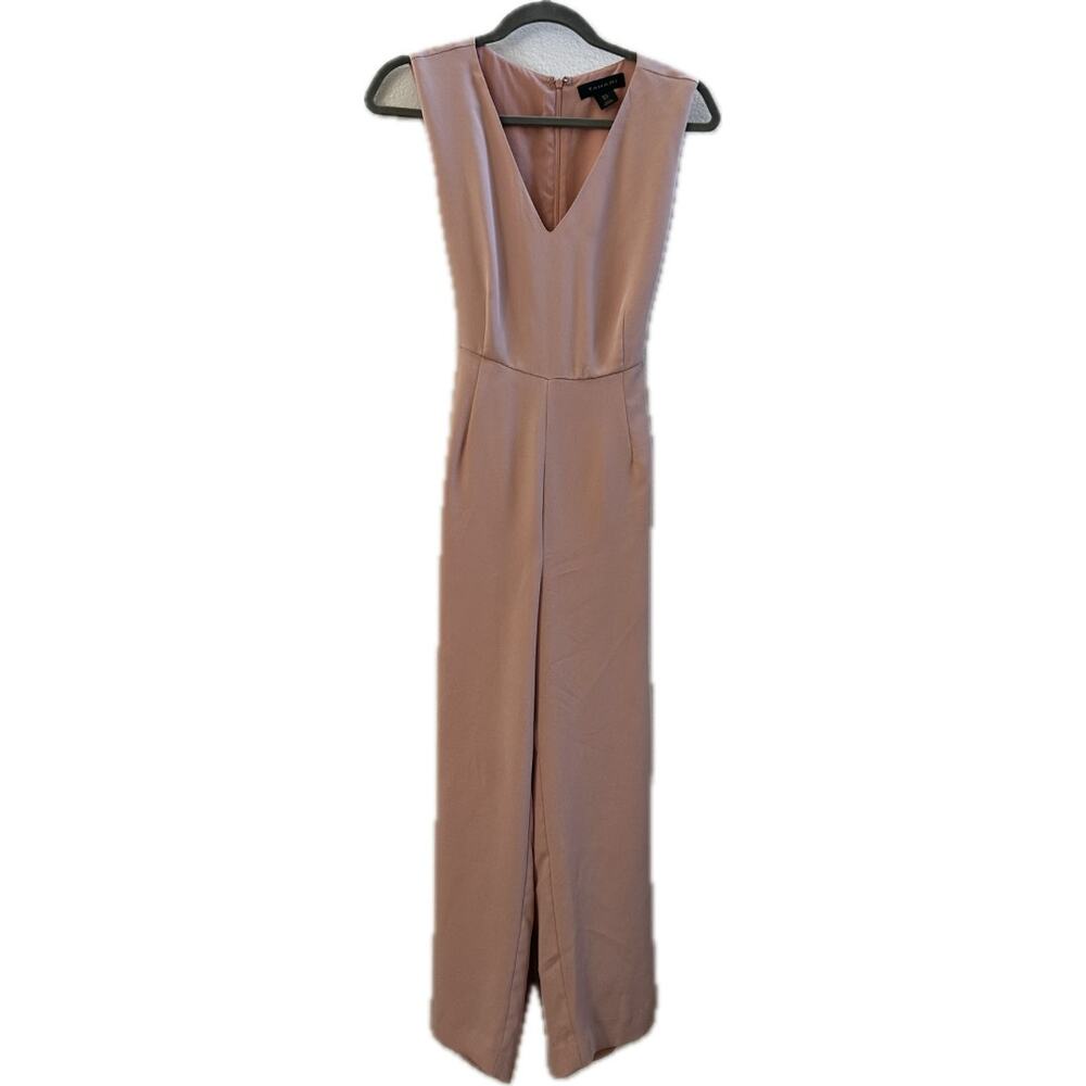 Tahari Blush Pink Bow Back Wide Leg Jumpsuit Size 2
